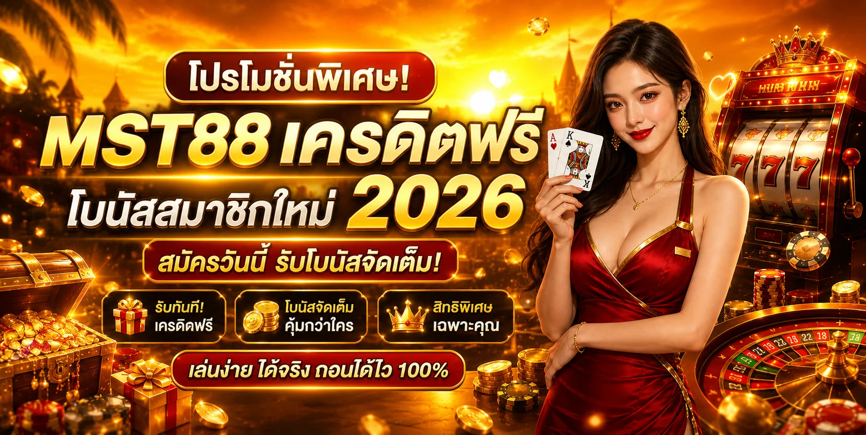 โปรโมชั่น MST88 เครดิตฟรี โบนัสสมาชิกใหม่จัดเต็ม